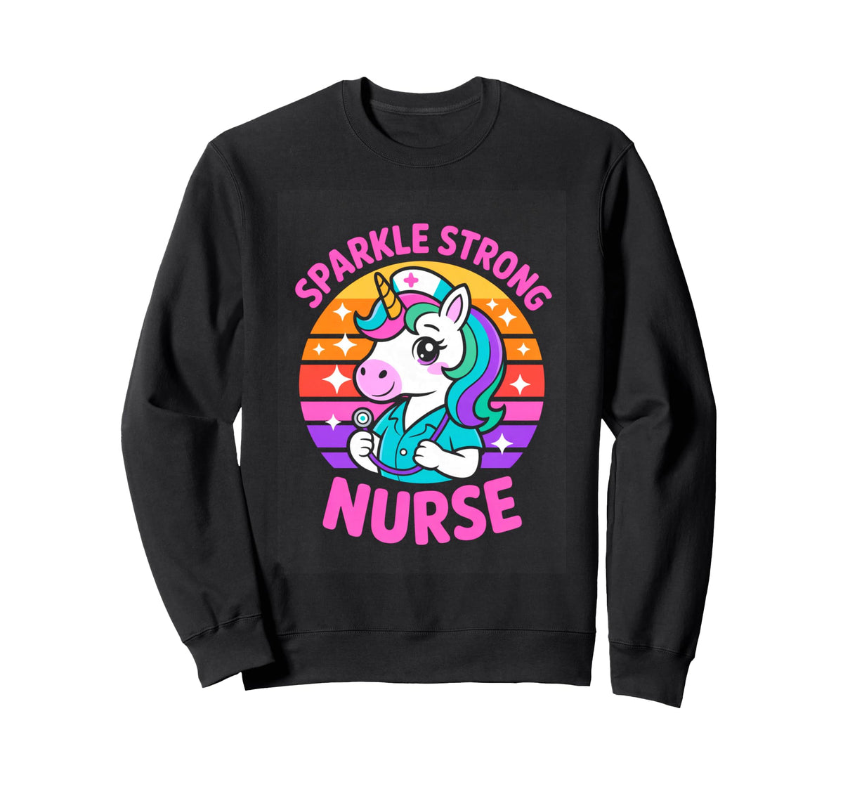 Unicorn Sparkle Strong Nurse Sweatshirt - Streetwear Style Men Women
