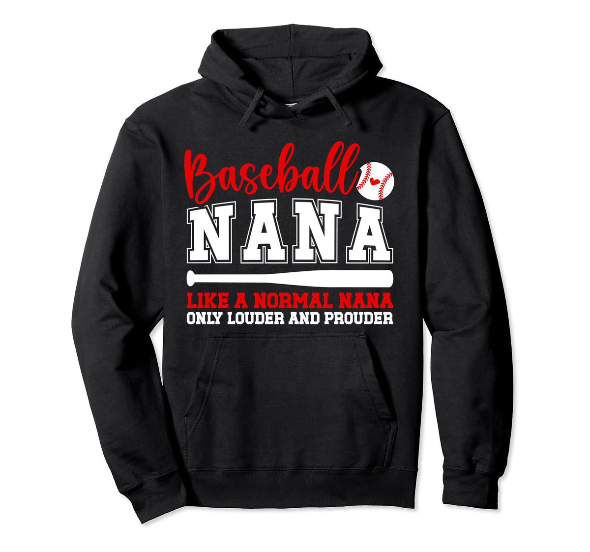 Baseball Nana Funny Grandma Nana Hoodie - Fun Novelty Design for Adults