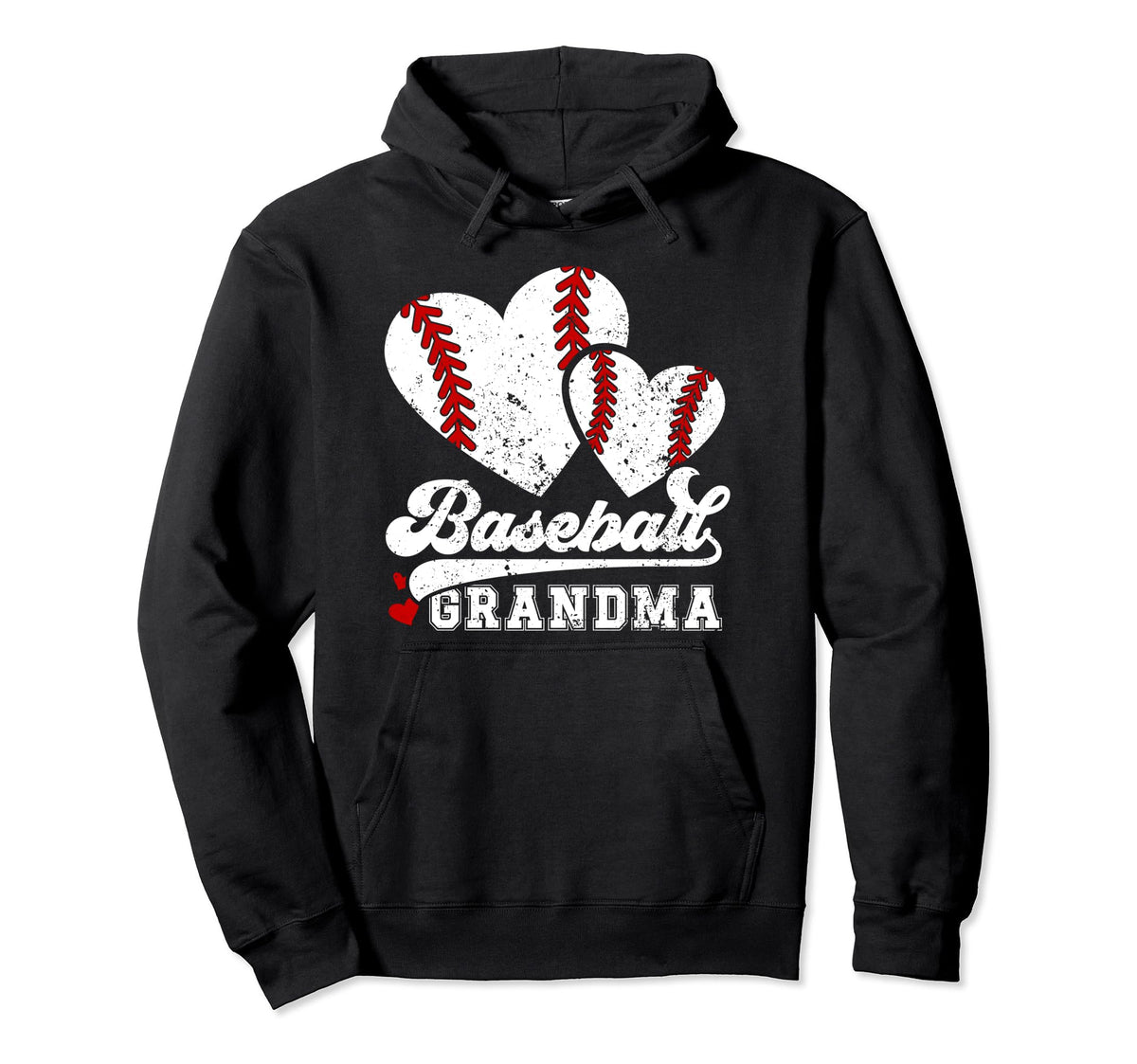 Baseball Grandma Hearts Grandma Hoodie - Aesthetic Graphic Men Women