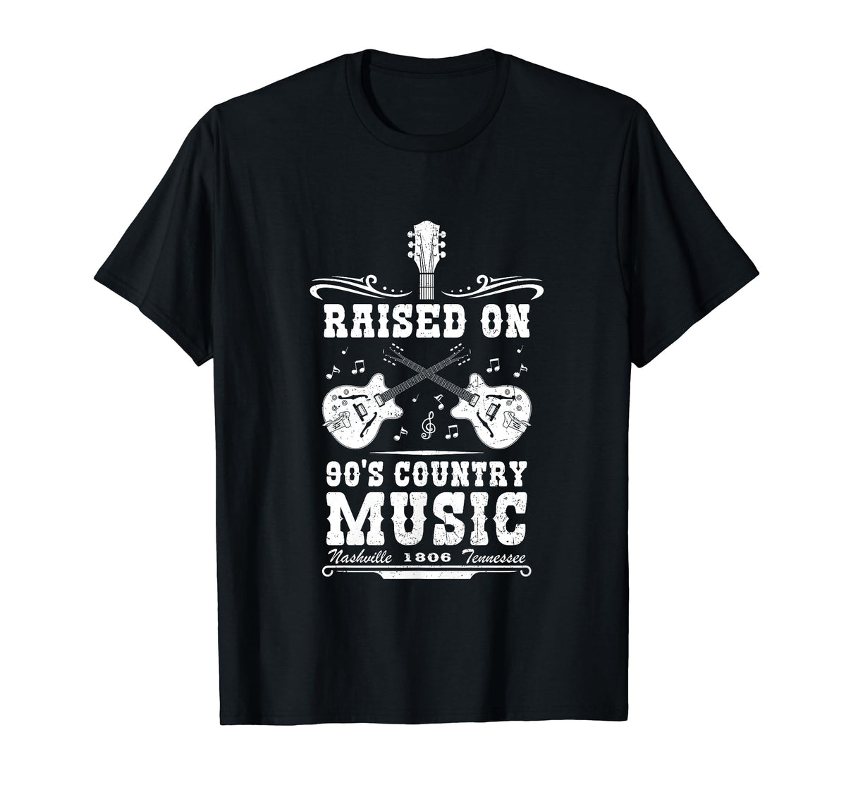 Raised 90S Country Music Western 90S T-Shirt - Minimalist Print Men Women