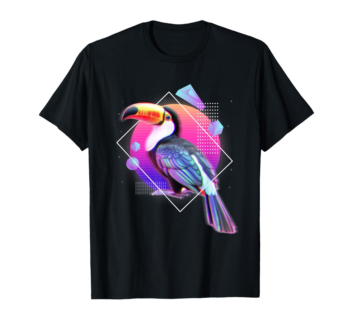 Toucan Vaporwave Futuristic Aesthetic T-Shirt - Trendy Graphic Men Women
