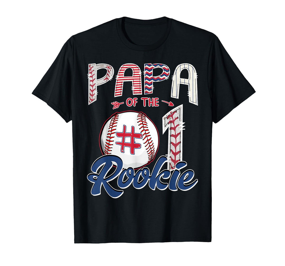 Papa Rookie 1St Birthday Baseball T-Shirt - Aesthetic Graphic Men Women