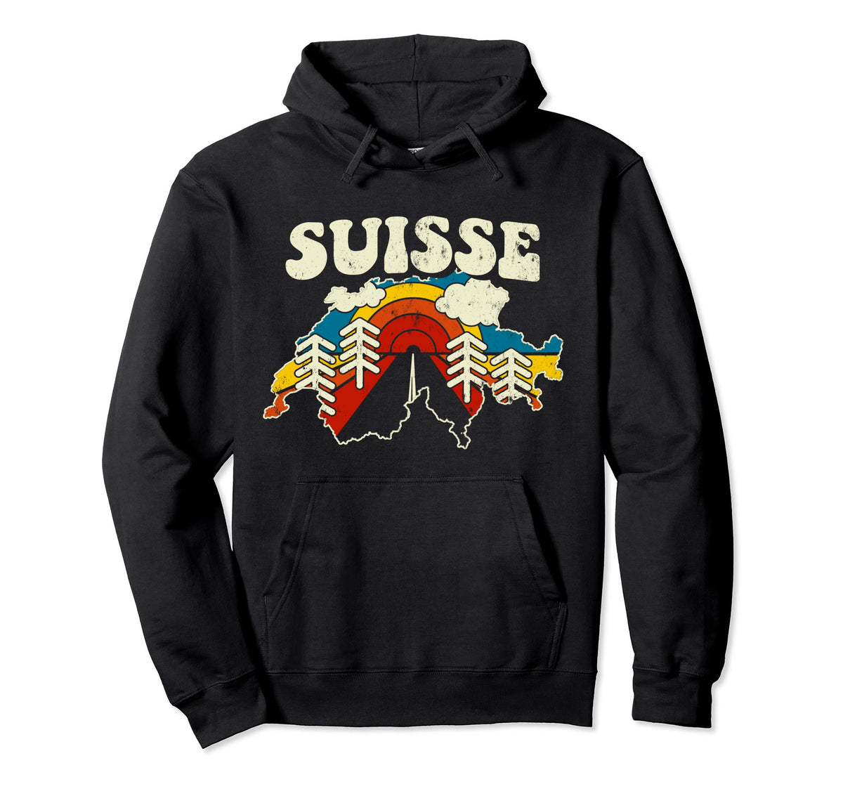 Switzerland Swiss Country Rainbow Hoodie - Fun Novelty Design Men Women