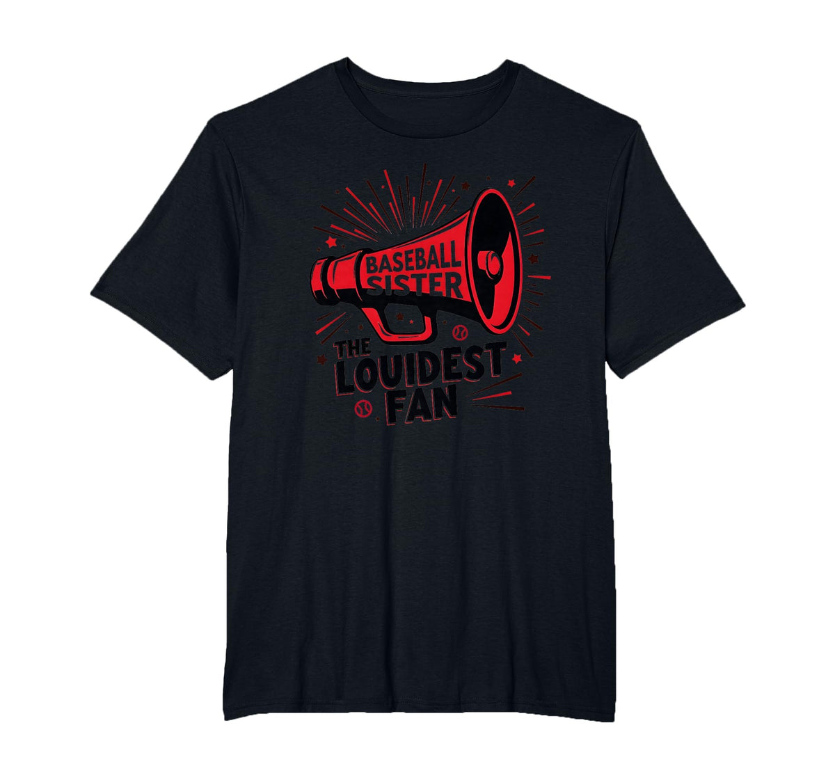 Baseball Sister Loudest Fan T-Shirt - Casual Everyday Wear Men Women