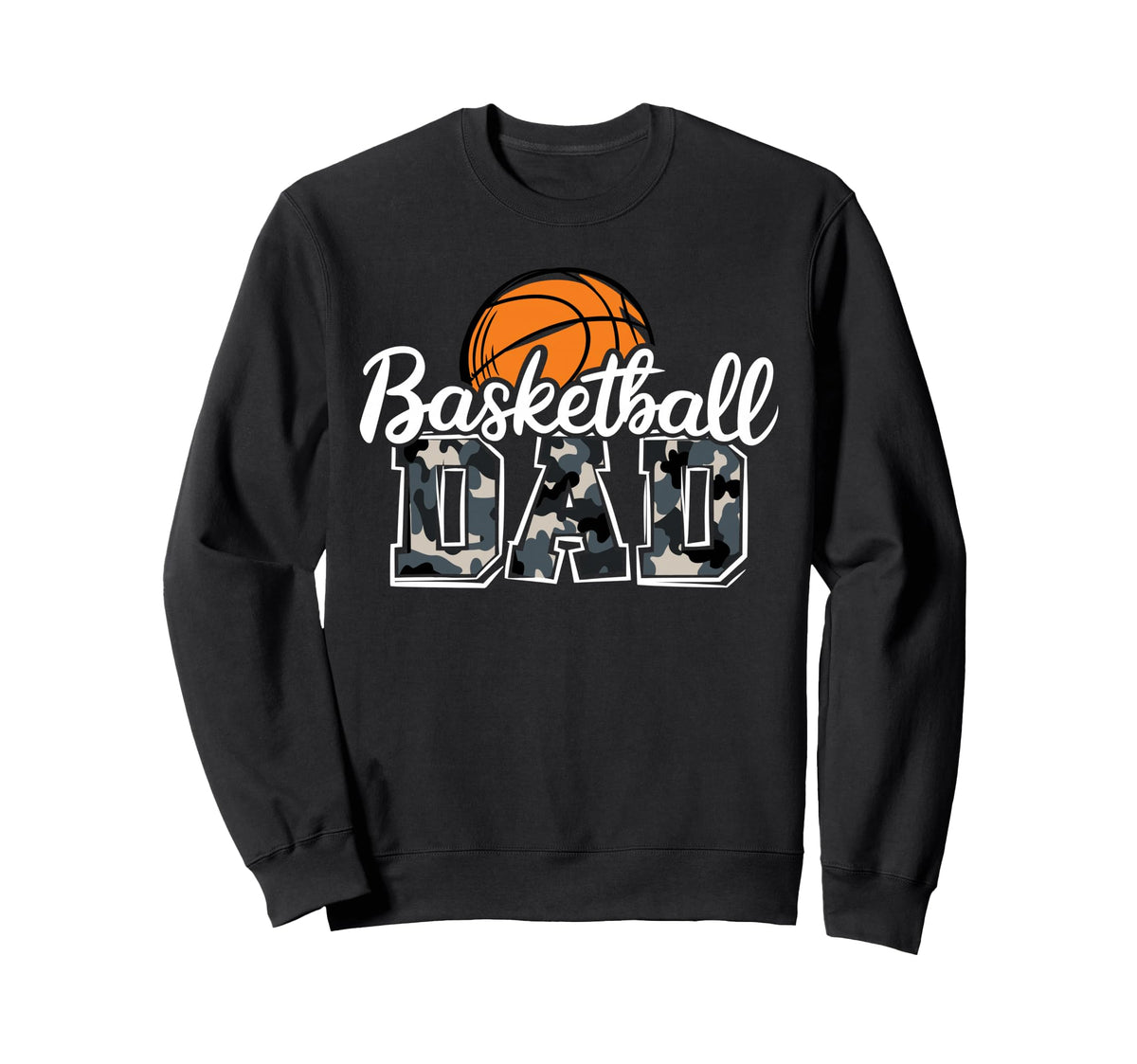 Basketball Dad Family Camo Game Day Sweatshirt - Graphic Print for Adults