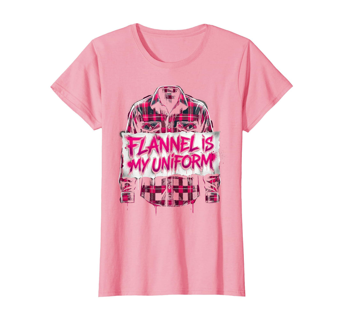 Flannel Is My Uniform Grunge T-Shirt - Casual Everyday Wear Men Women