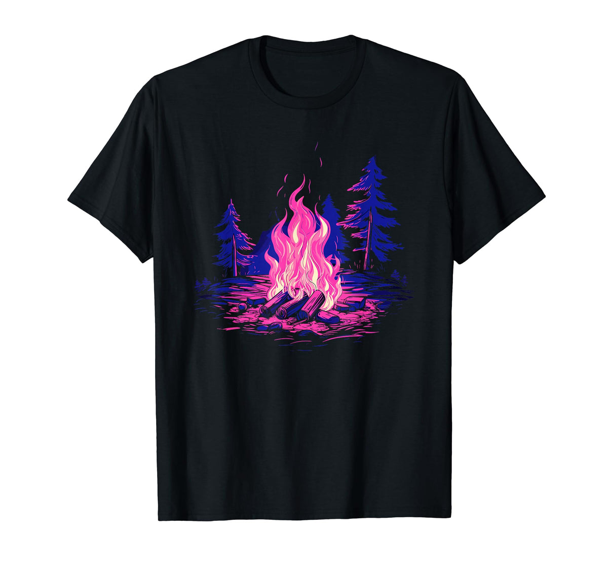 Vaporwave Campfire Indie Aesthetic T-Shirt - Casual Everyday Wear Men Women