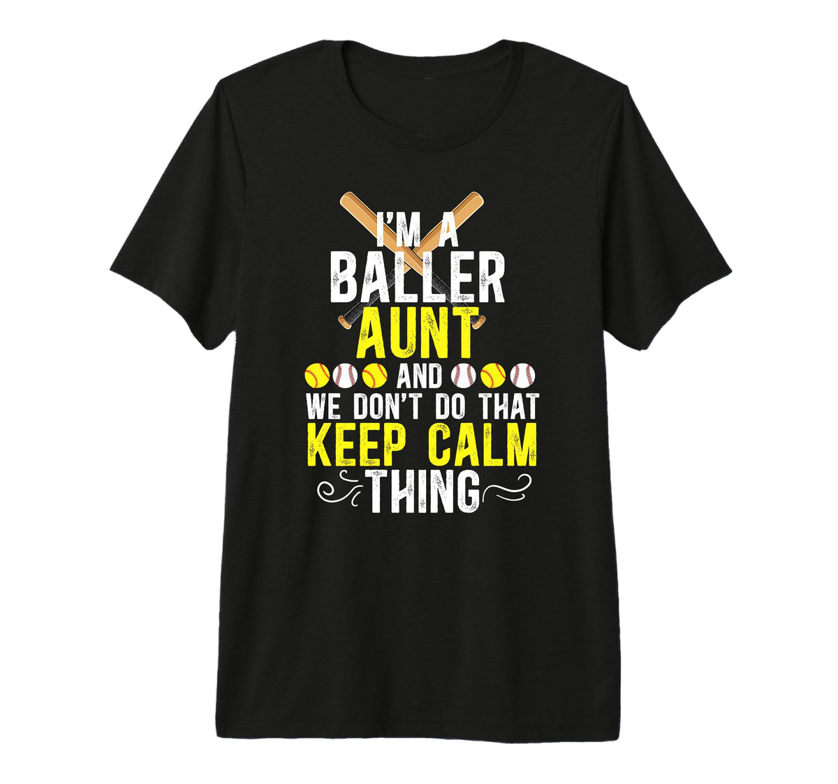 Im Baller Aunt Softball Baseball Aunt T-Shirt - Graphic Print Men Women