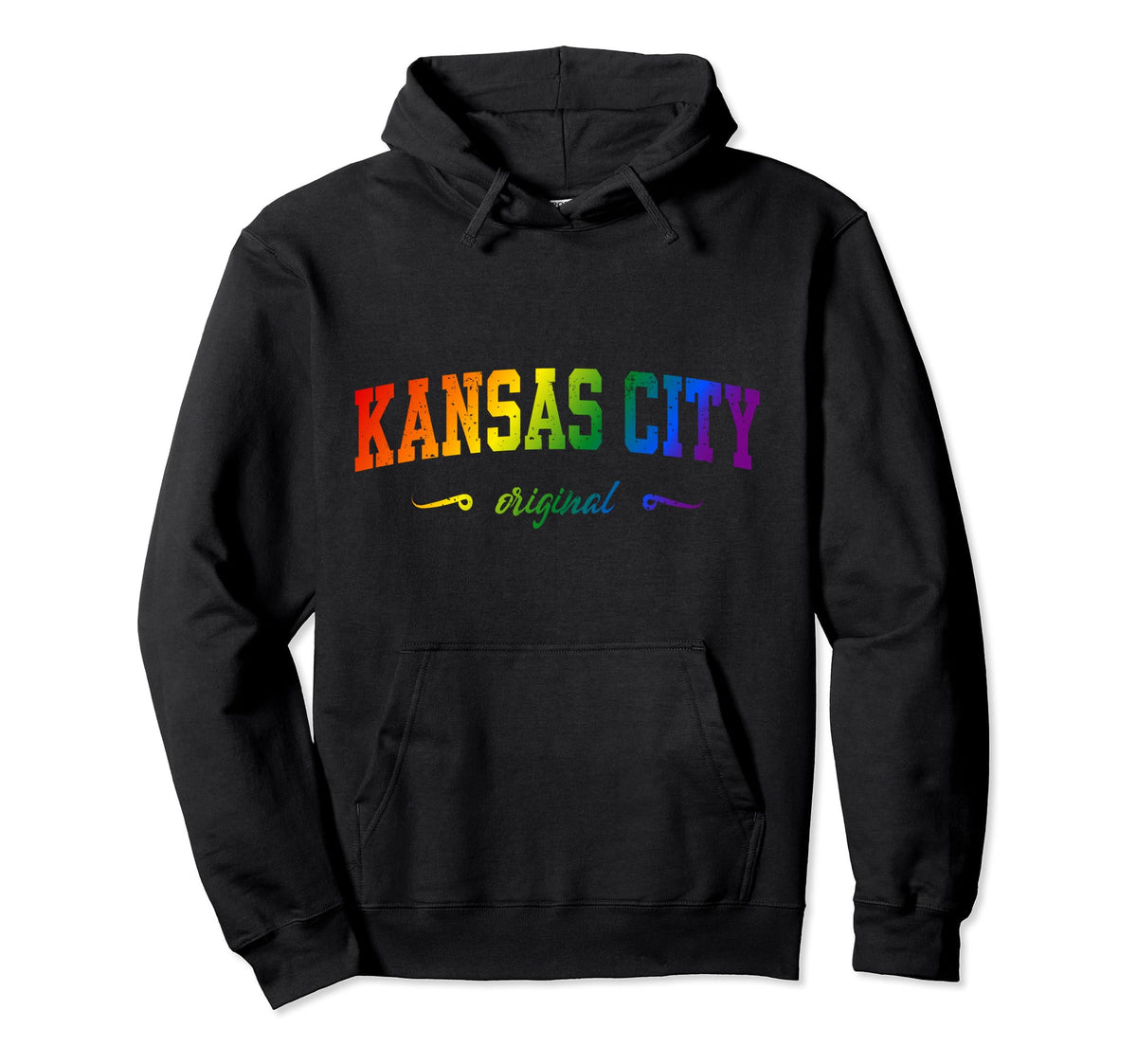 Kansas City Kansas Lgbtqai Rainbow Hoodie - Fun Novelty Design for Adults