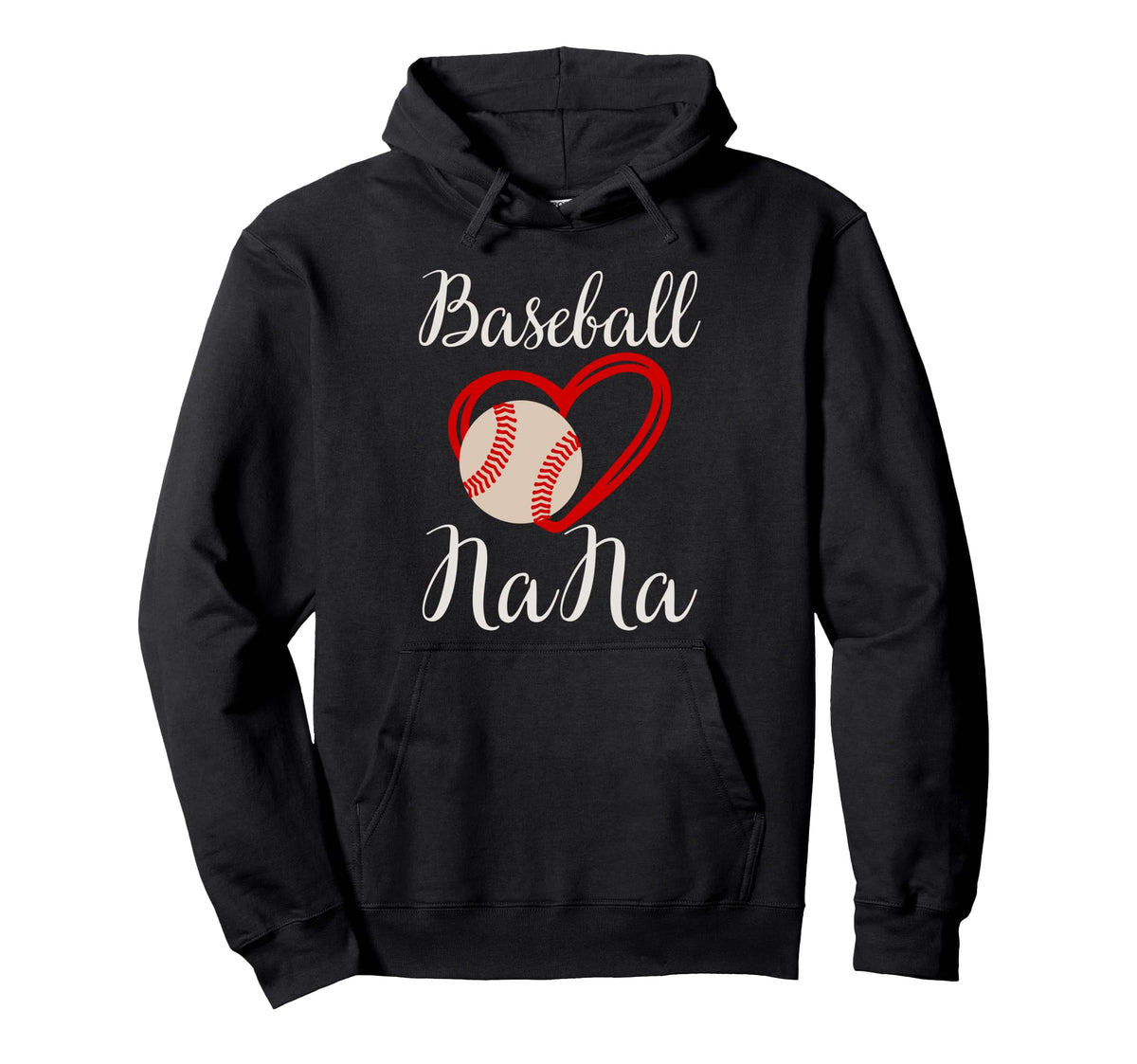 Baseball Nana Baseball Heart Nana Hoodie - Casual Everyday Wear Unisex