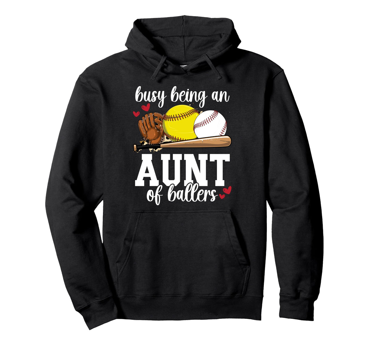 Busy Being Aunt Ballers Baseball Hoodie - Trendy Graphic Men Women