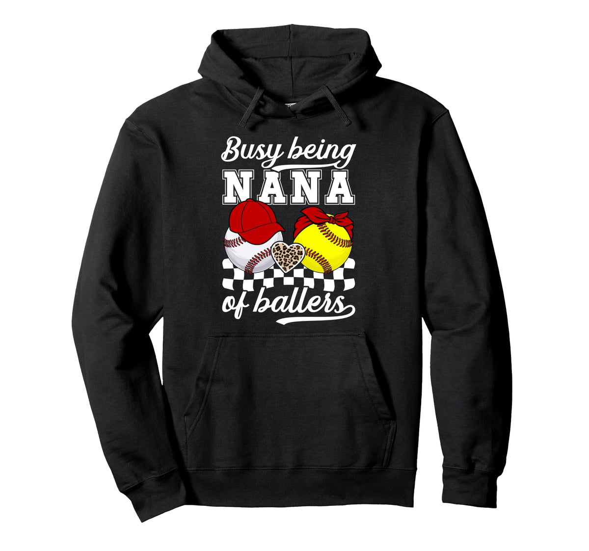Busy Being Nana Ballers Baseball Hoodie - Minimalist Print Men Women