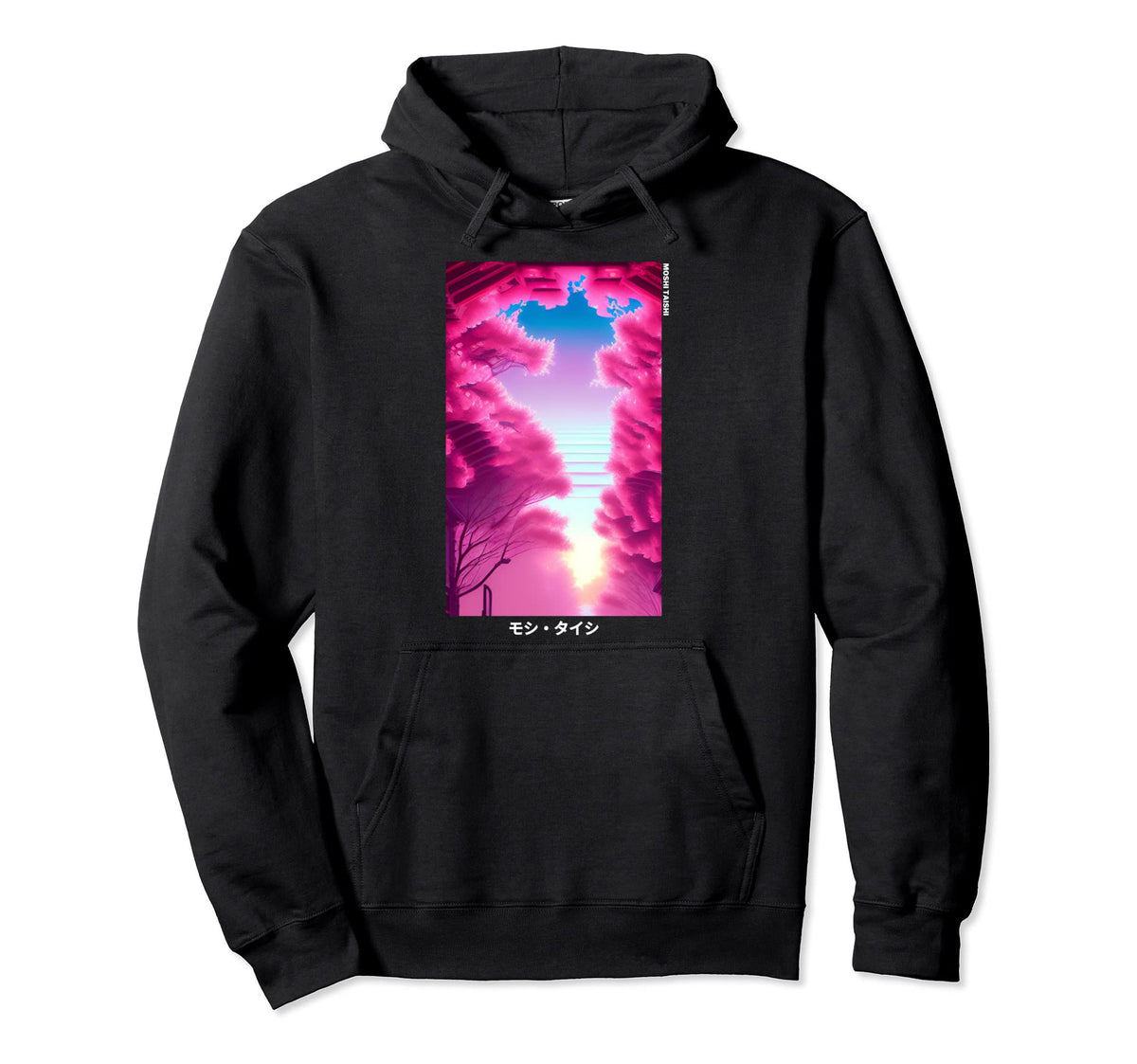 90S Japanese Vaporwave Art Cherry Blossom Hoodie - Graphic Print Men Women