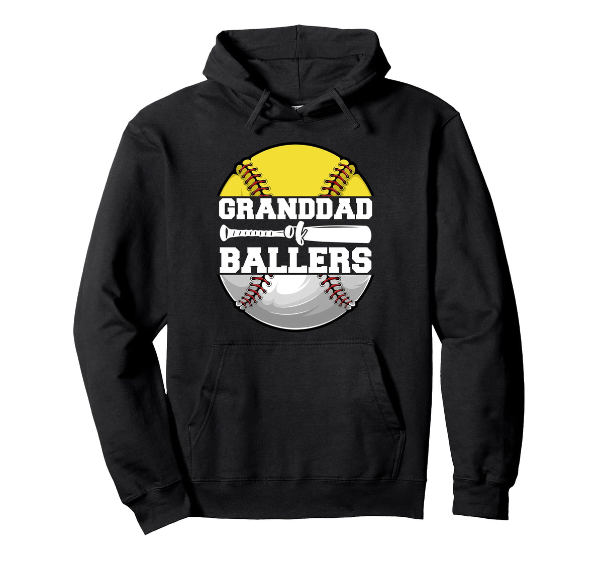 Granddad Ballers Funny Softball Hoodie - Fun Novelty Design for Adults
