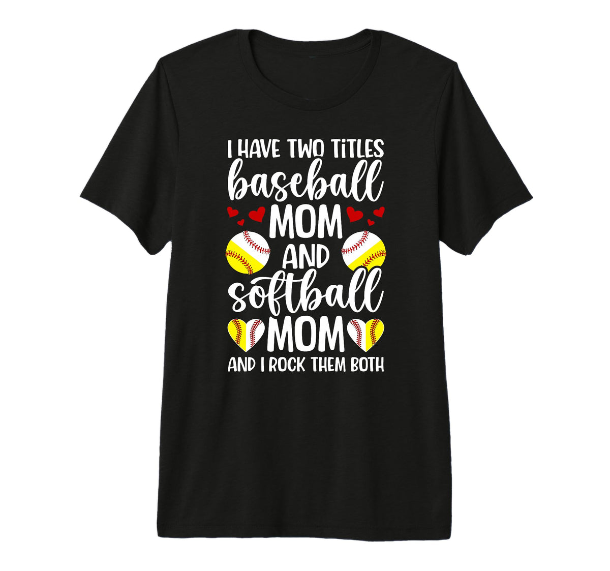 Baseball Mom And Softball Mom T-Shirt - Casual Everyday Wear Men Women