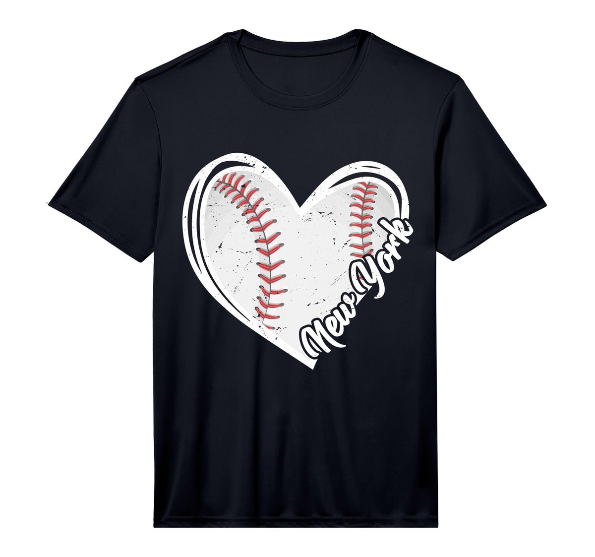New York Baseball Fans Baseball Heart T-Shirt - Trendy Graphic Men Women