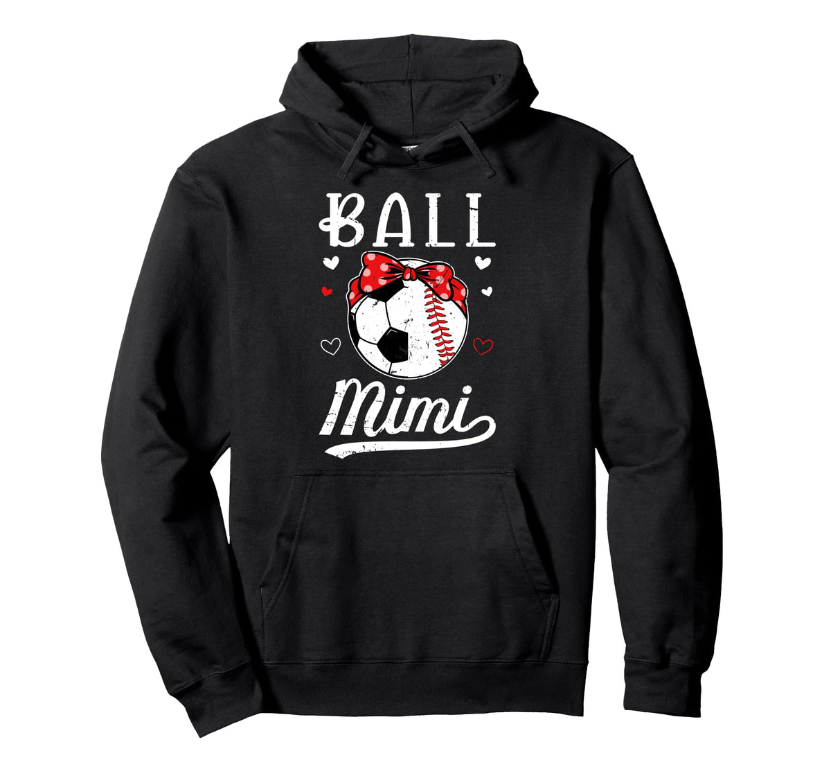 Ball Mimi Grandma Baseball Soccer Mimi Hoodie - Unique Graphic Men Women