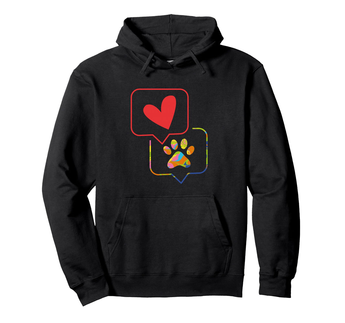 70S I Rainbow Dog Lover I Dog Paw Hoodie - Fun Novelty Design for Adults