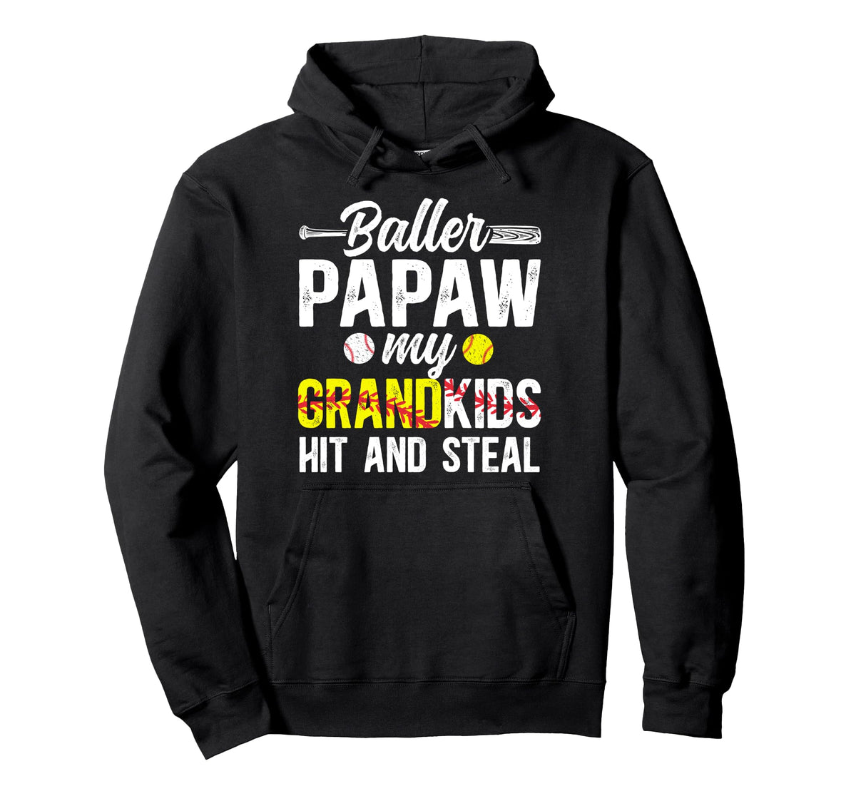 Baller Papaw Funny Baseball Softball Hoodie - Aesthetic Graphic Men Women