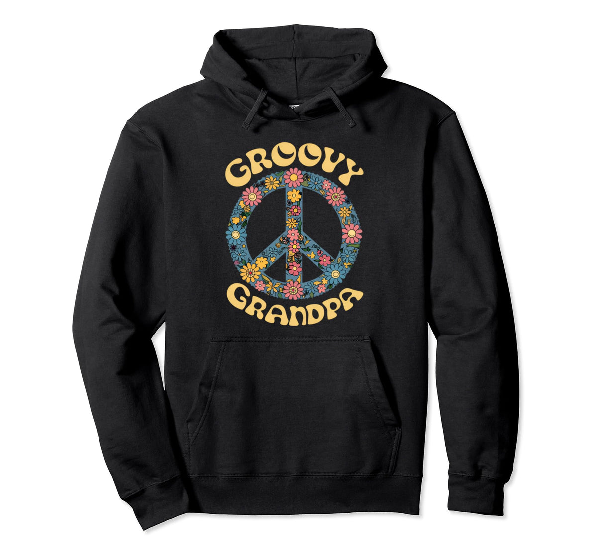 Groovy Grandpa Hippie 60S 70S Themed Hoodie - Graphic Print Men Women