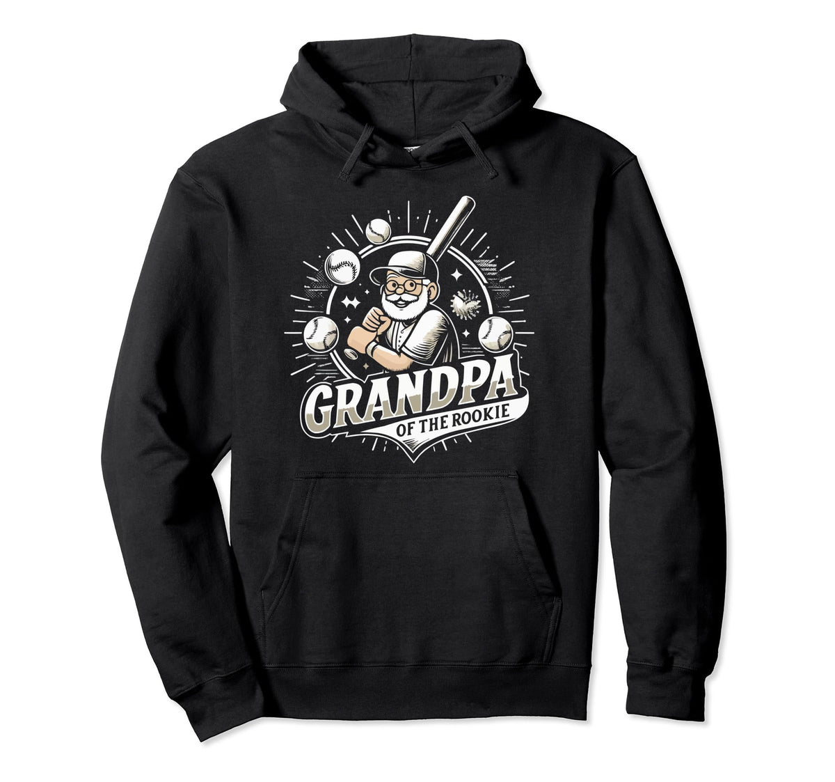 Baseball Grandpa Grandfather Gramps Hoodie - Novelty Apparel for Adults