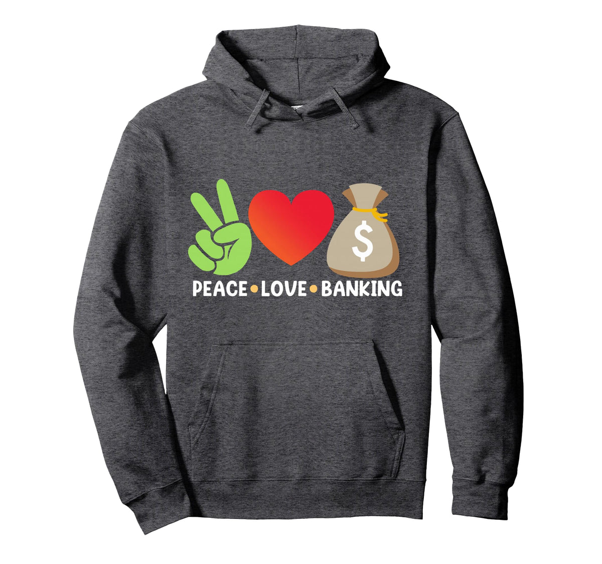 Peace Love Banking Expert Banker Bank Hoodie - Minimalist Print Unisex