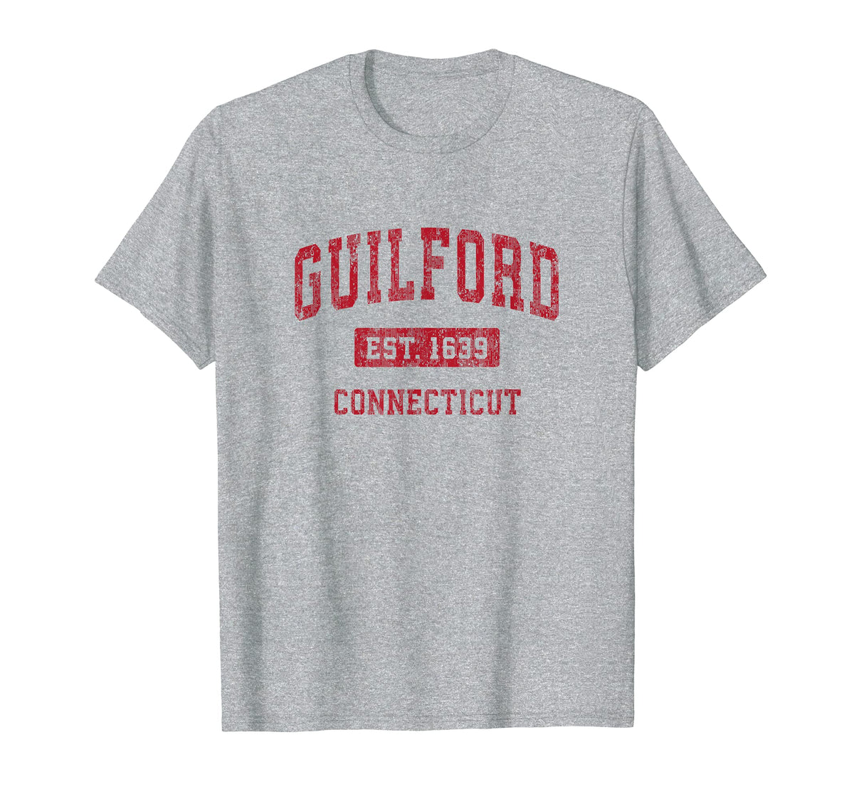 Guilford Connecticut Ct Sports Red T-Shirt - Trendy Graphic for Adults