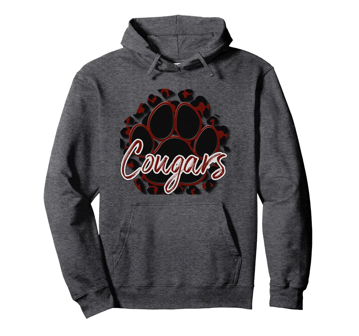 Cougar Maroon Black Cheetah School Hoodie - Streetwear Style Men Women