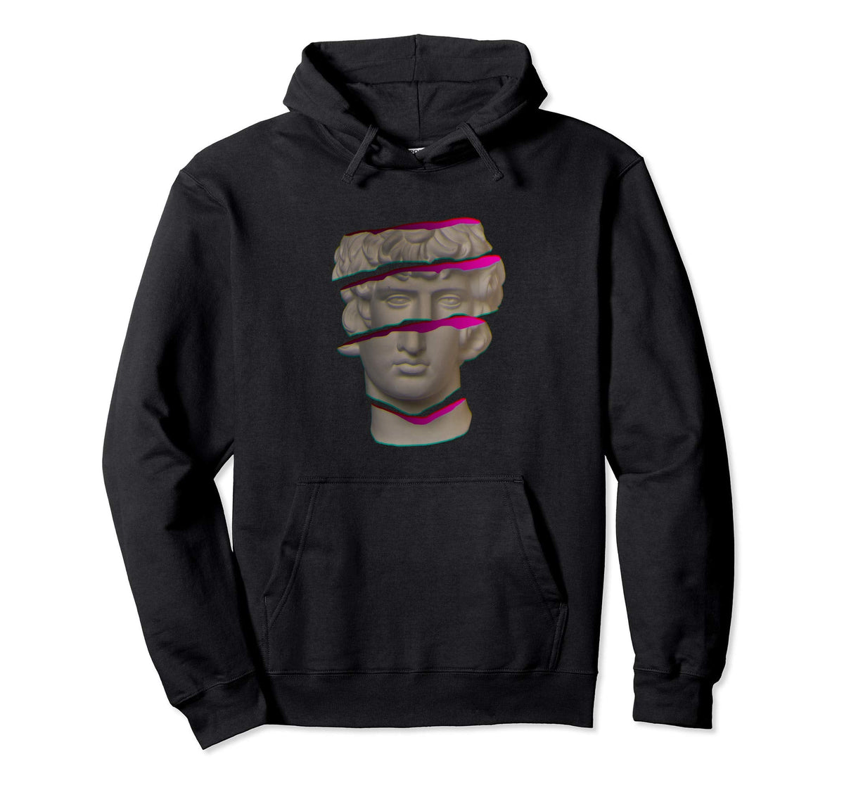 Vaporwave Aesthetic Sliced Statue Hoodie - Streetwear Style Men Women