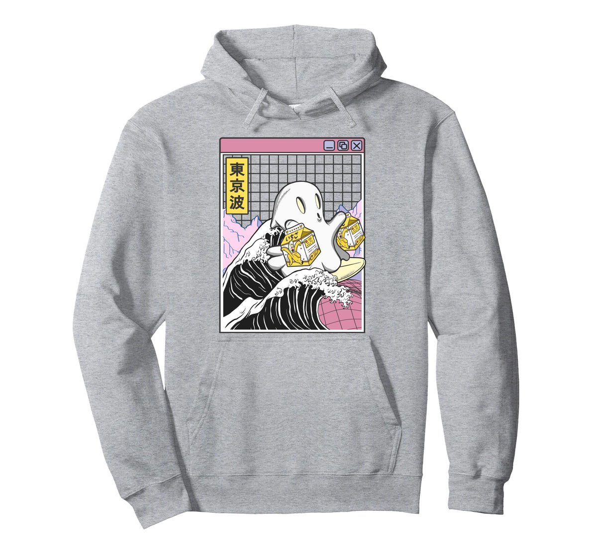 Surfing Ghost Banana Milk Cartons Japan Hoodie - Custom Art Print Unisex