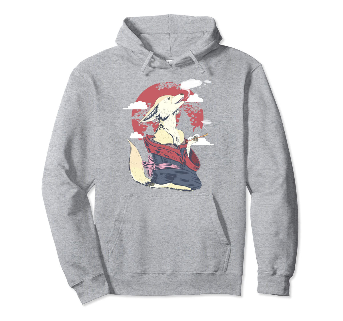 Fennec Fox Japanese Art Harajuku Hoodie - Casual Everyday Wear Men Women