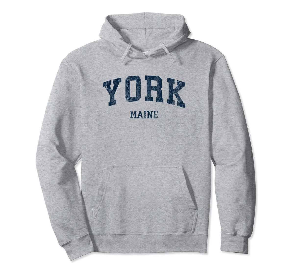 York Maine Me Varsity Sports Navy Hoodie - Novelty Apparel for Adults