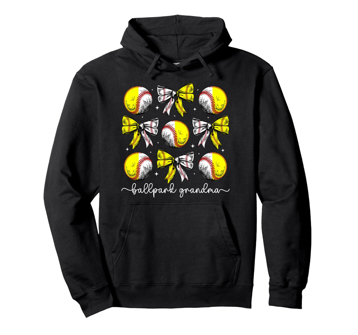 Ballpark Grandma Coquette Softball Hoodie - Casual Everyday Wear Unisex