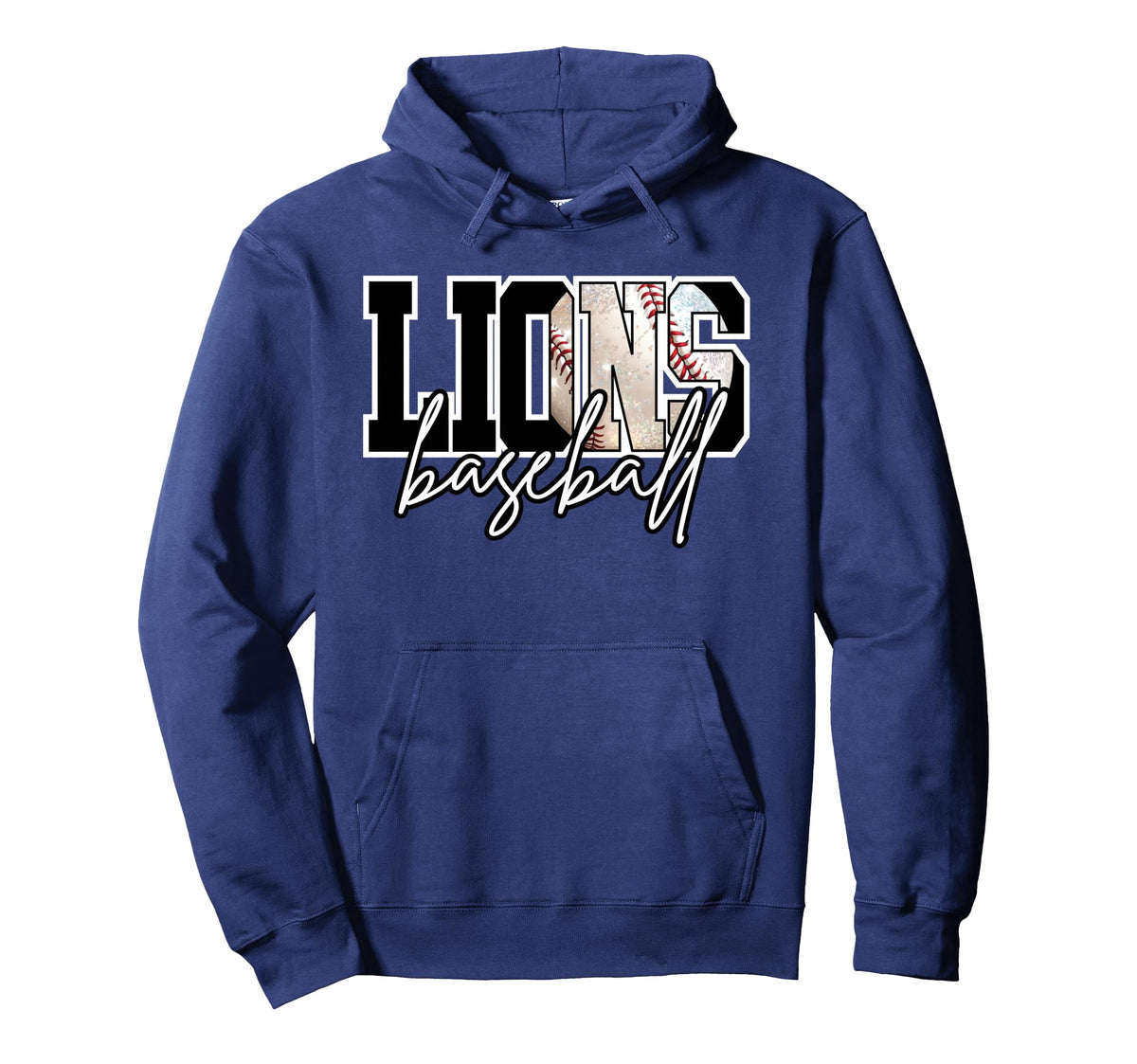 Lions Baseball Mom Sports Game Day Mascot Hoodie - Custom Art Print Unisex