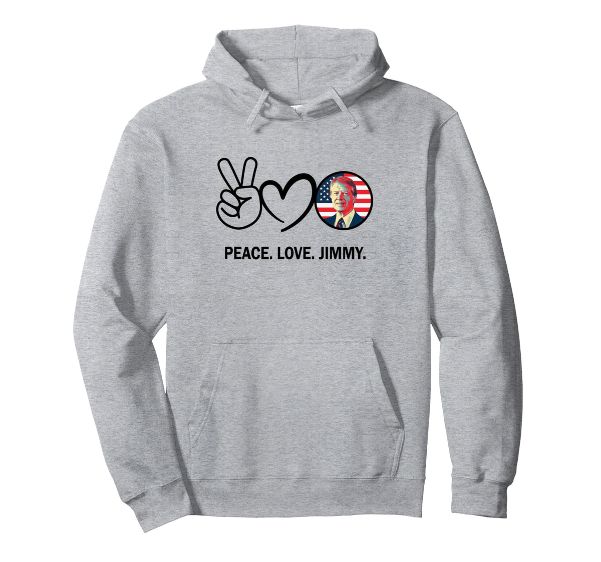 Peace Love Jimmy Carter 39 President Usa Hoodie - Novelty Apparel Unisex