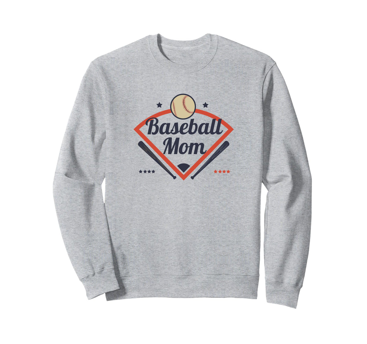Baseball Mom Game Day Diamond Sweatshirt - Unique Graphic for Adults
