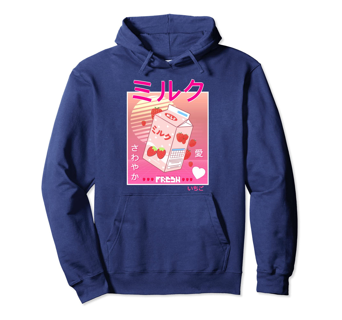 Aesthetic Otaku Japanese Strawberry Milk Hoodie - Aesthetic Graphic Unisex