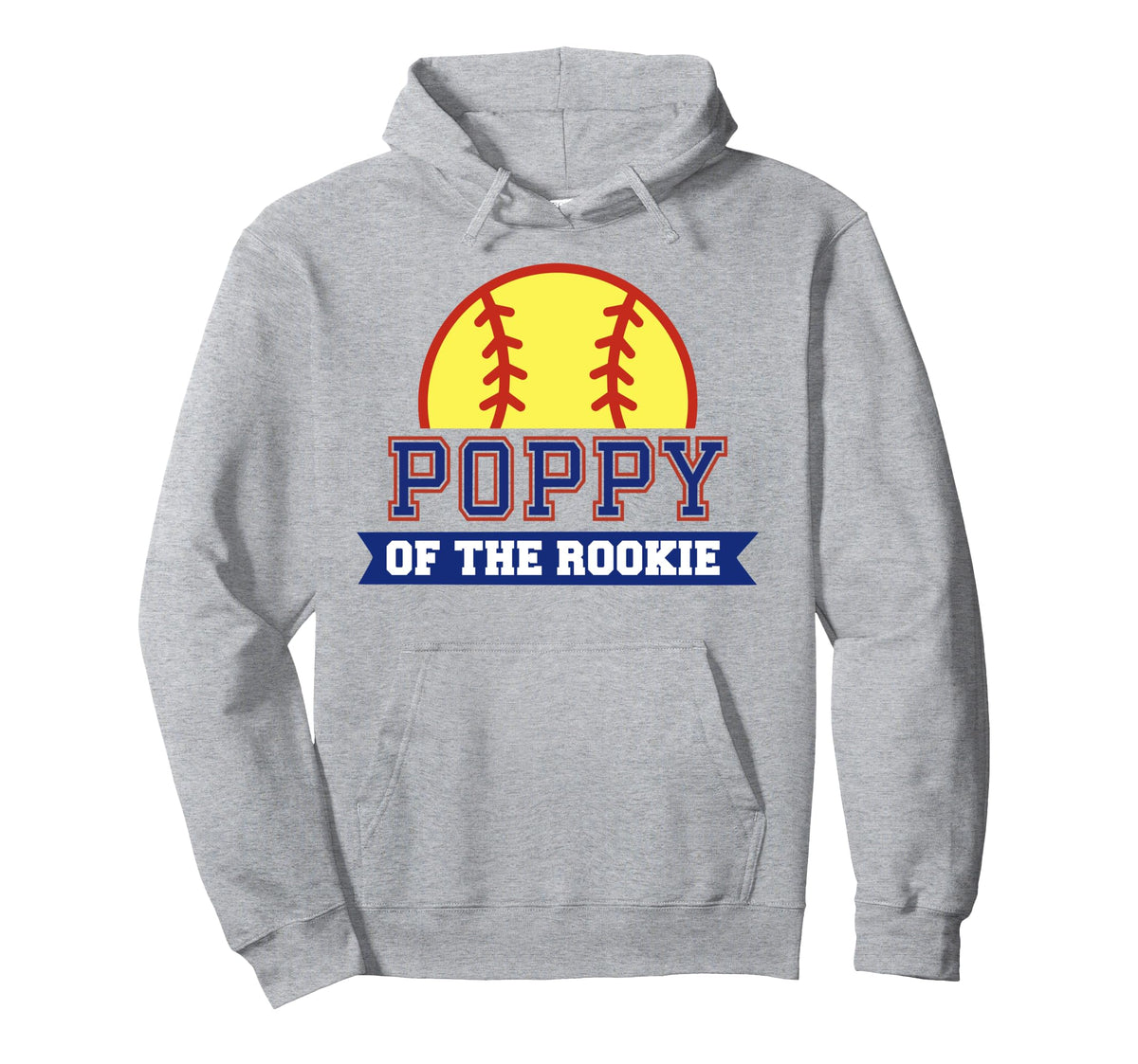Poppy Rookie 1St Birthday Softball Theme Hoodie - Graphic Print Men Women
