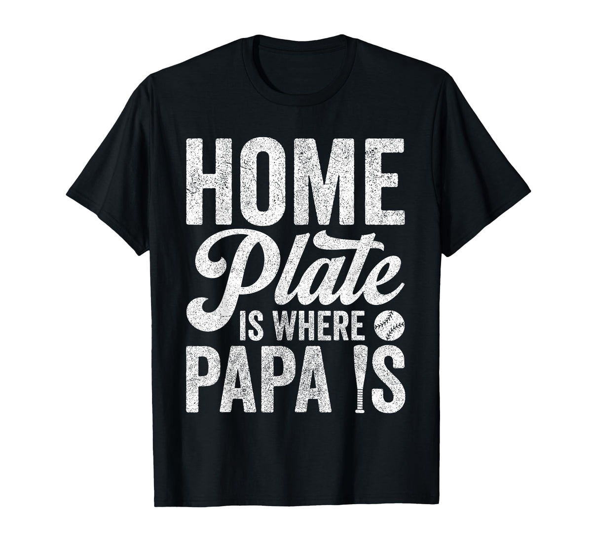 Grandpa Baseball Home Plate Is Where T-Shirt - Streetwear Style for Adults