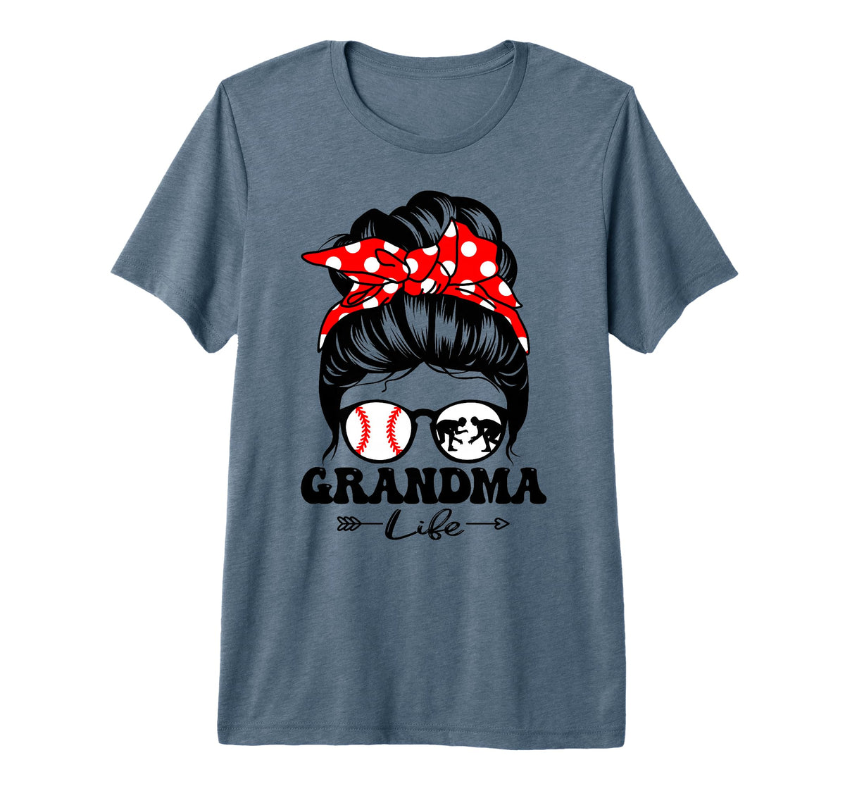 Grandma Life Messy Bun Hair Funny T-Shirt - Graphic Print Men Women