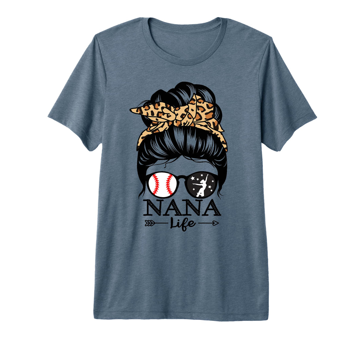 Nana Life Messy Bun Hair Funny T-Shirt - Minimalist Print Men Women