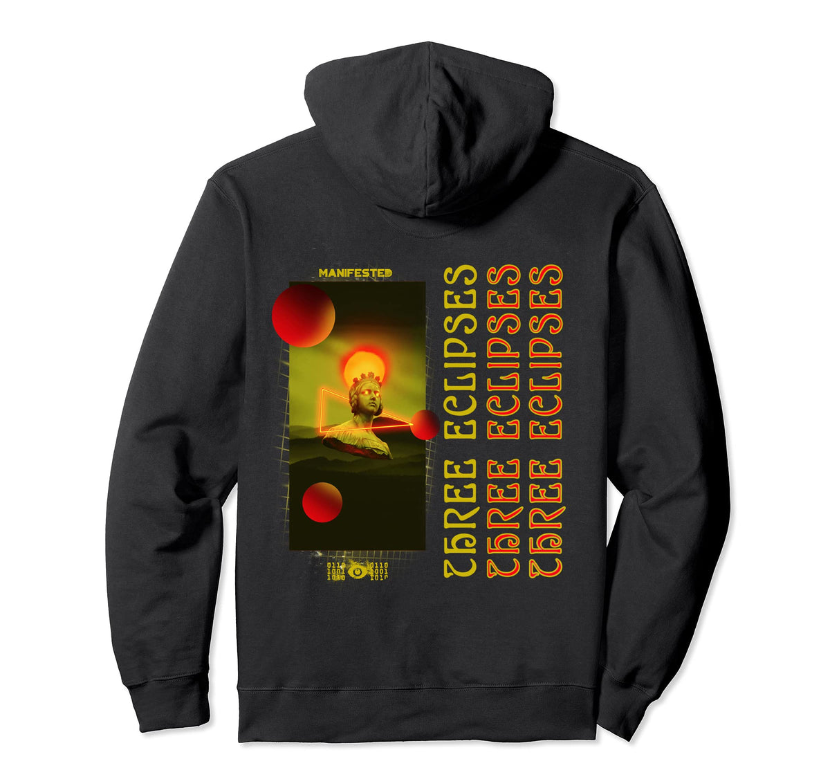 Vaporwave Aesthetic Greek Statue Eclipses Hoodie - Graphic Print Men Women