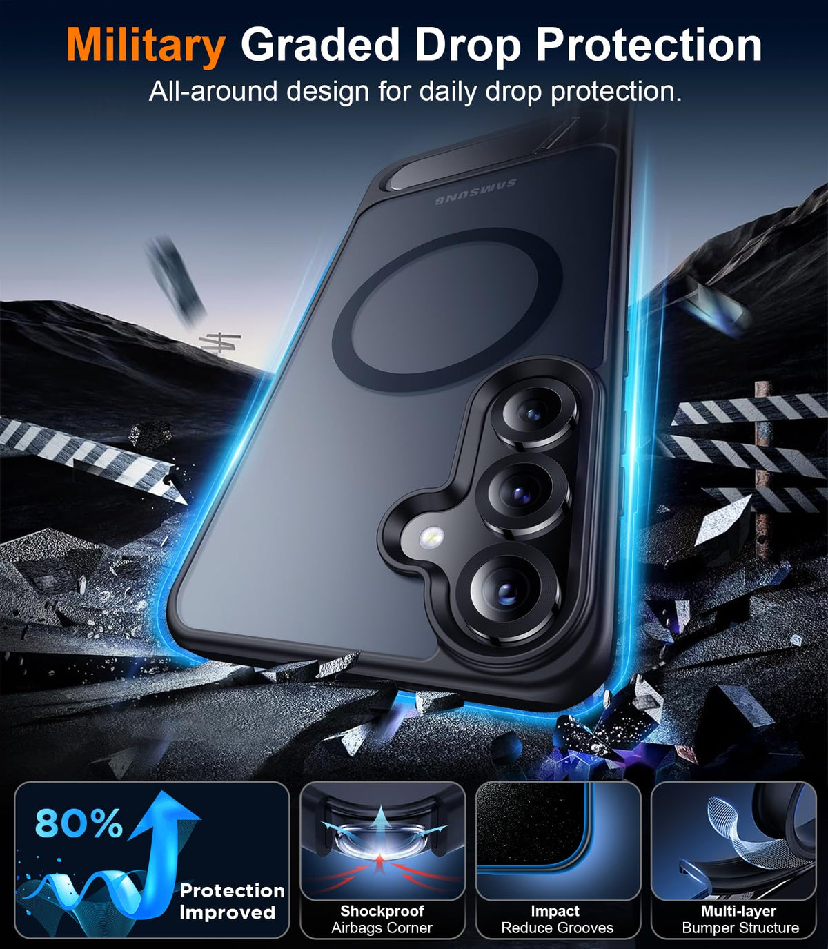 [Like New] Temdan Magnetic Shockproof Slim Case for Samsung Galaxy S25