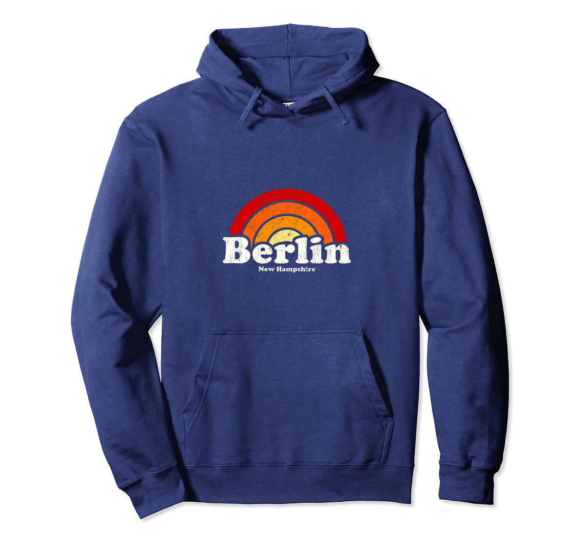Berlin New Hampshire Nh 70S Rainbow Hoodie - Minimalist Print Men Women