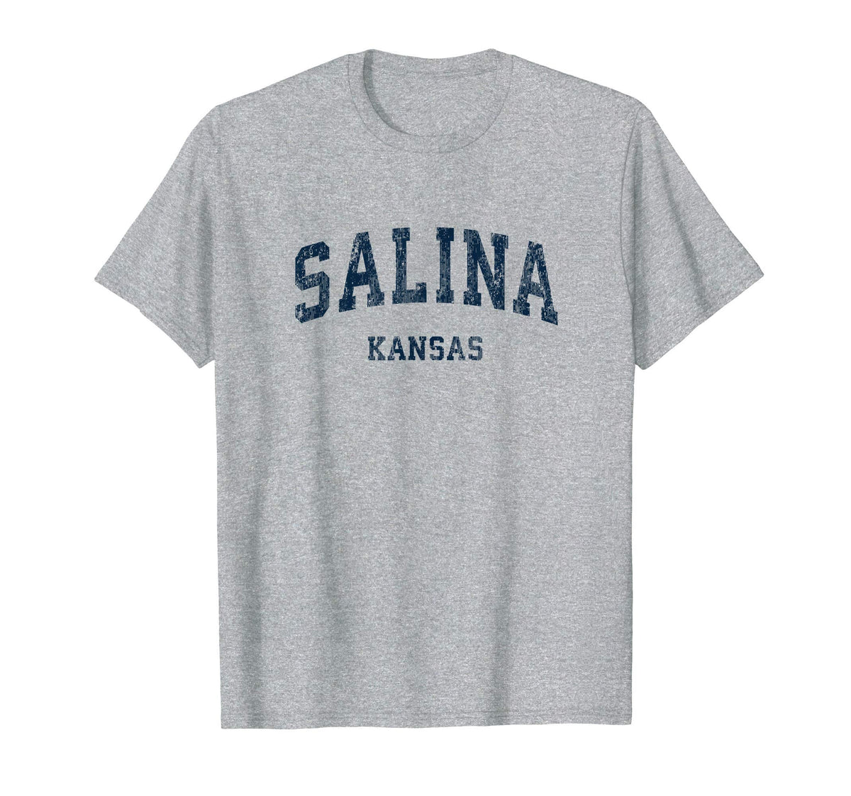 Salina Kansas Ks Varsity Sports Navy T-Shirt - Novelty Apparel for Adults
