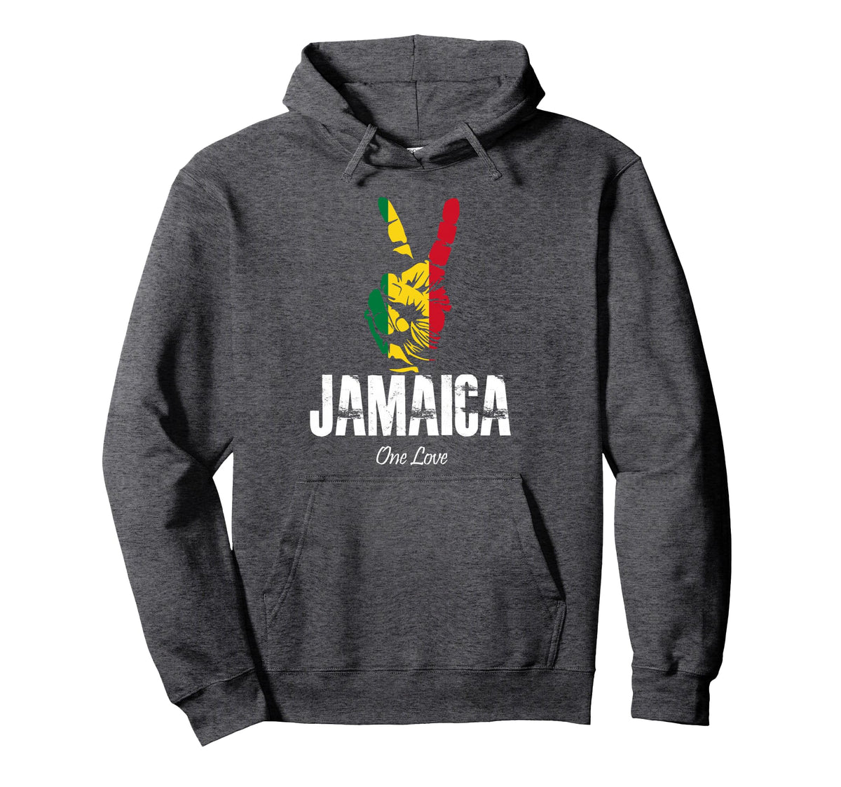 One Love Jamaica Peace Sign Hoodie - Casual Everyday Wear for Adults