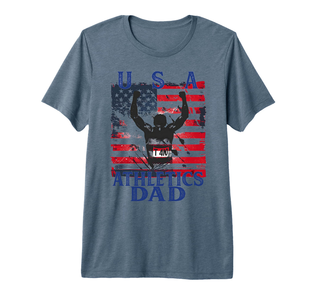 Usa Athletics Dad Flag 2024 Fathers Day T-Shirt - Trendy Graphic Men Women