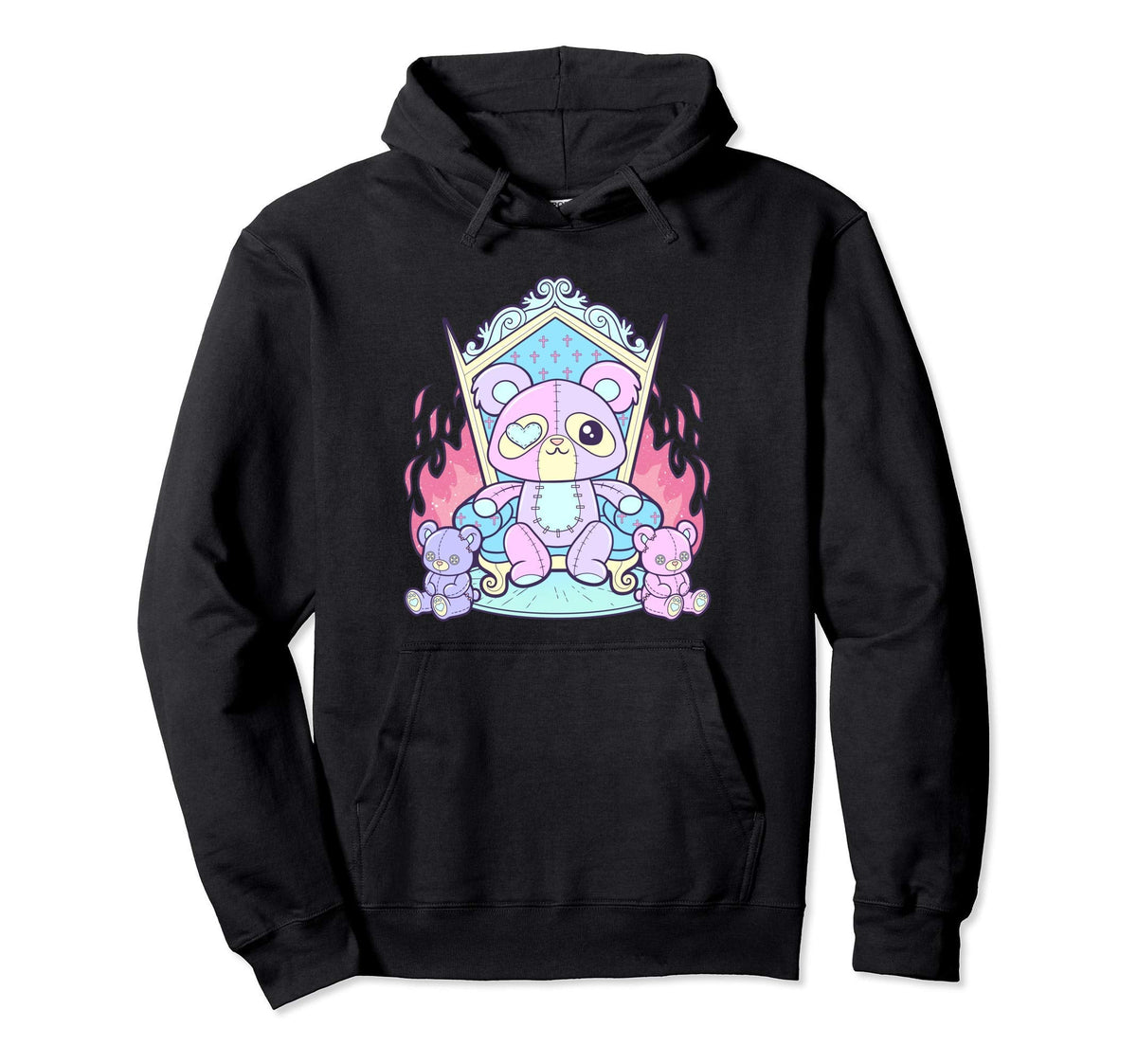 Kawaii Pastel Goth Creepy Killer Teddy Hoodie - Streetwear Style Unisex