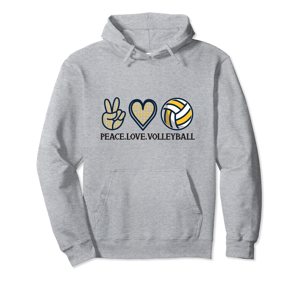 Peace Love Volleyball Hoodie - Streetwear Style Men Women