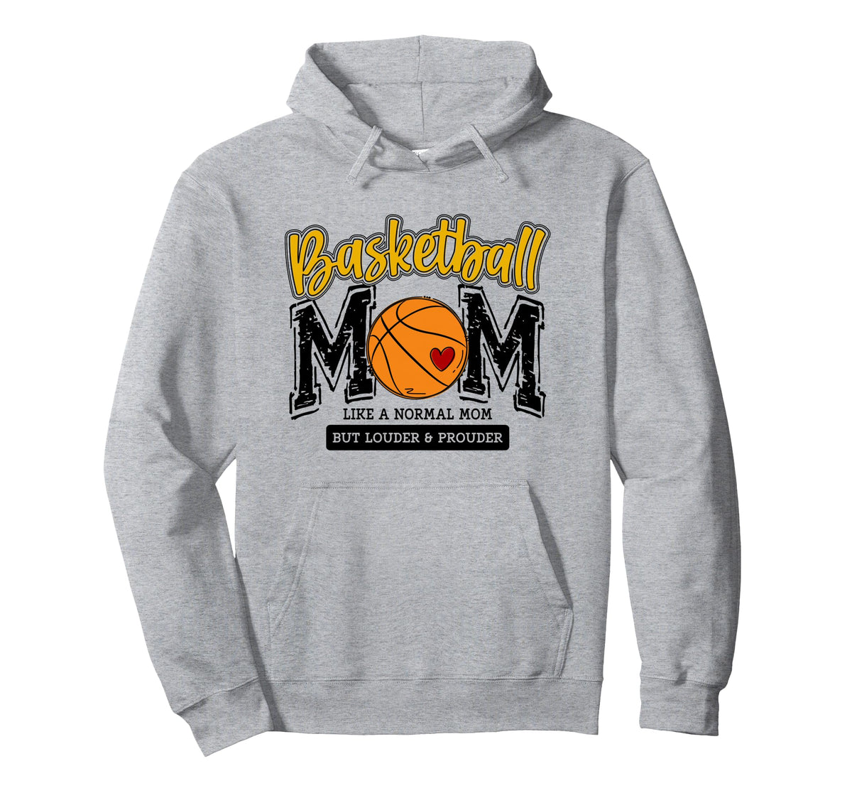 Basketball Mama Yellow Game Day Basket Hoodie - Trendy Graphic Men Women